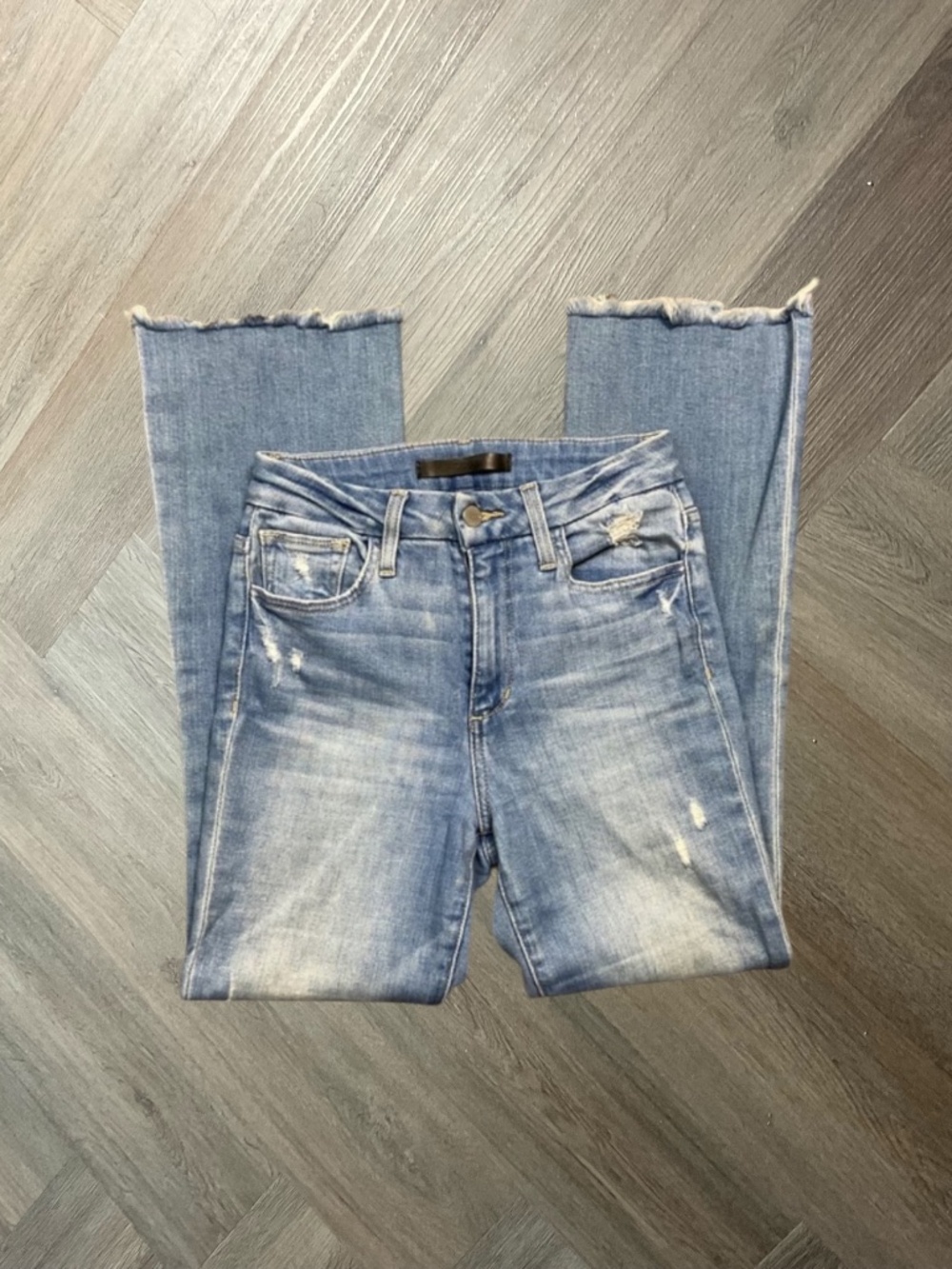 JOES JEANS Flawless High Rise Curvy Cropped Boot Jeans Women 25 Blue Distressed